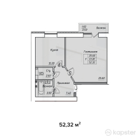 ЖК Diamond — 1-ком 52.3 м² (от 21,974,500 тг)