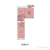 ЖК Diamond — 2-ком 79.8 м² (от 33,524,500 тг)