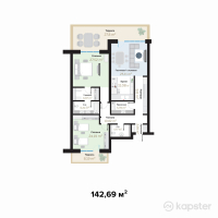 Kings Land Residence — 3-ком 142.7 м² (от 99,883,000 тг)