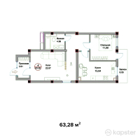 КД Priority — 2-ком 63,3 м² (null)