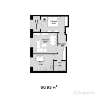 ЖК Zaman — 2-ком 60.9 м² (от 24,311,070 тг)