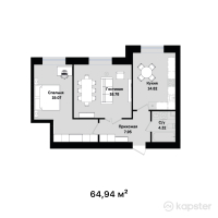 ЖК Zaman — 2-ком 64.9 м² (от 25,911,060 тг)