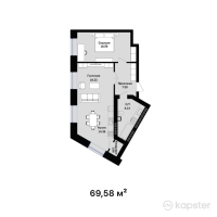 ЖК Zaman — 2-ком 69.6 м² (от 27,762,420 тг)