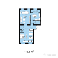 ЖК Zaman — 3-ком 112.8 м² (от 45,007,200 тг)