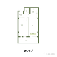 ЖК Kamenka Park — 2-ком 59.8 м² (от 31,688,700 тг)