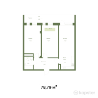 ЖК Kamenka Park — 3-ком 78.8 м² (от 41,758,700 тг)