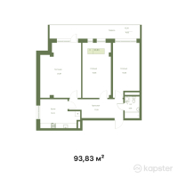 ЖК Kamenka Park — 3-ком 93.8 м² (от 49,729,900 тг)