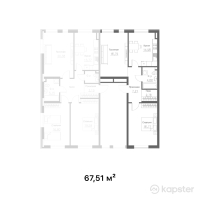 ЖК NOVA 23 — 2-ком 67.5 м² (от 30,955,360 тг)