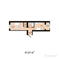 ЖК Safar — 1-ком 41.4 м² (от 13,652,200 тг)