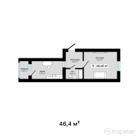 ЖК Safar — 1-ком 46.4 м² (от 15,312,000 тг)