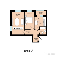 ЖК Safar — 2-ком 59.6 м² (от 19,654,800 тг)