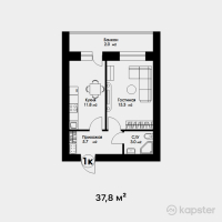 ЖК Geneva — 1-ком 37.8 м² (от 11,340,000 тг)