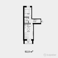 ЖК Geneva — 2-ком 52.5 м² (от 15,750,000 тг)