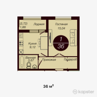 ЖК Samal Park — 1-ком 36 м² (от 12,240,000 тг)