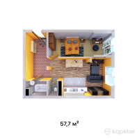 ЖК Nuria 2.0 — 2-ком 57.7 м² (от 24,234,000 тг)