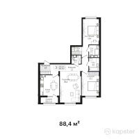 ЖК Argymaq — 3-ком 88.4 м² (от 39,338,000 тг)