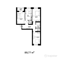 ЖК Honnete — 3-ком 89.8 м² (от 39,498,800 тг)