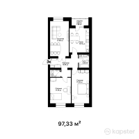 ЖК Honnete — 3-ком 97.3 м² (от 42,825,200 тг)