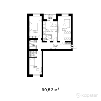 ЖК Honnete — 3-ком 99.5 м² (от 43,788,800 тг)