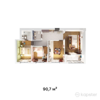 ЖК Bromelia — 3-ком 90,7 м² (null)