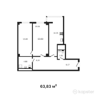 ЖК Qaratau — 2-ком 63.8 м² (от 18,191,550 тг)