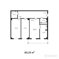 ЖК Qaratau — 3-ком 80.3 м² (от 22,068,750 тг)