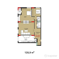 ЖК AB-Residence — 3-ком 128.9 м² (от 74,762,000 тг)