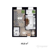 ЖК SATYM — 1-ком 49.8 м² (от 12,948,000 тг)