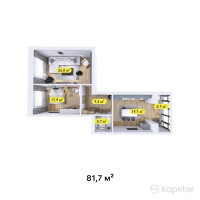 ЖК Бруклин — 2-ком 81.7 м² (от 36,765,000 тг)