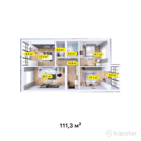 ЖК Бруклин — 3-ком 111.3 м² (от 50,085,000 тг)