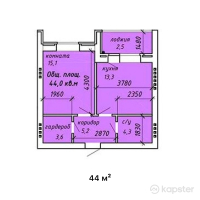 ЖК в р-не Старого Аэропорта — 1-ком 44 м² (от 11,660,000 тг)