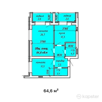 ЖК в р-не Старого Аэропорта — 2-ком 64.6 м² (от 17,119,000 тг)