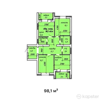 ЖК в р-не Старого Аэропорта — 3-ком 98.1 м² (от 25,996,600 тг)