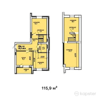 ЖК в р-не Старого Аэропорта — 4-ком 115.9 м² (от 27,236,600 тг)