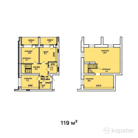 ЖК в р-не Старого Аэропорта — 4-ком 119 м² (от 27,965,000 тг)