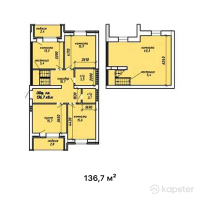 ЖК в р-не Старого Аэропорта — 4-ком 136.7 м² (от 32,124,600 тг)