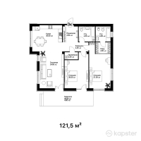 ЖК Sky Villa — 3-ком 121.5 м² (от 82,620,000 тг)