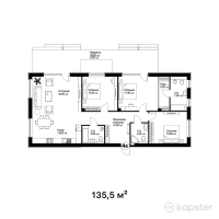 ЖК Sky Villa — 4-ком 135.5 м² (от 92,140,000 тг)