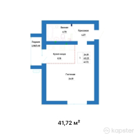 ЖК Dastur — 1-ком 41,7 м² (null)