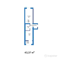 ЖК Dastur — 1-ком 43,4 м² (null)