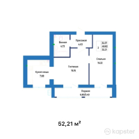 ЖК Dastur — 2-ком 52,2 м² (null)