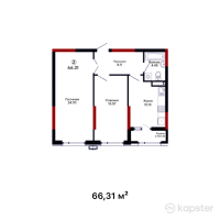 ЖК Dastur — 2-ком 66,3 м² (null)