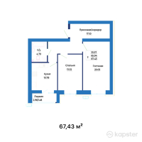 ЖК Dastur — 2-ком 67,4 м² (null)