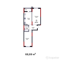 ЖК Dastur — 2-ком 68,7 м² (null)