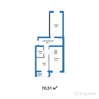 ЖК Dastur — 2-ком 70,5 м² (null)