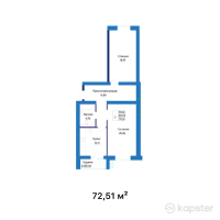 ЖК Dastur — 2-ком 72,5 м² (null)