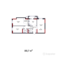 ЖК Dastur — 3-ком 89,7 м² (null)