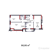 ЖК Dastur — 3-ком 91 м² (null)