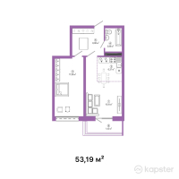 ЖК Talhiz Tany — 2-ком 53.2 м² (от 17,552,700 тг)