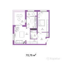 ЖК Talhiz Tany — 2-ком 72.8 м² (от 24,007,500 тг)